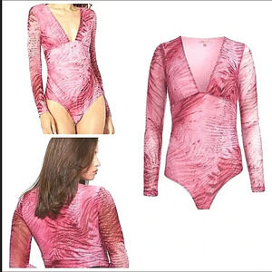 Retro Sexy Sheer Grunge Tie Dye Goth Whimsical Punk Stretch Bodysuit